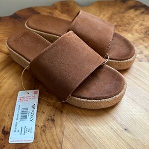 Roxy Brown Suede Lanah Slides